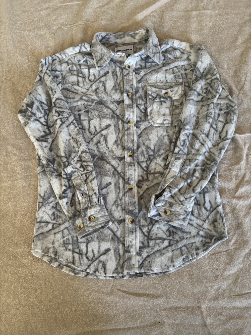 Kids Gray Patterned Button-Up Flannel Shirt